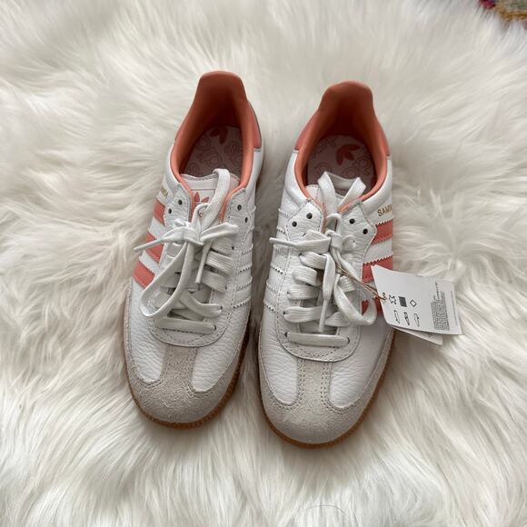 NWT White & Pink Adidas OG Samba Sneakers - Picture 2 of 8